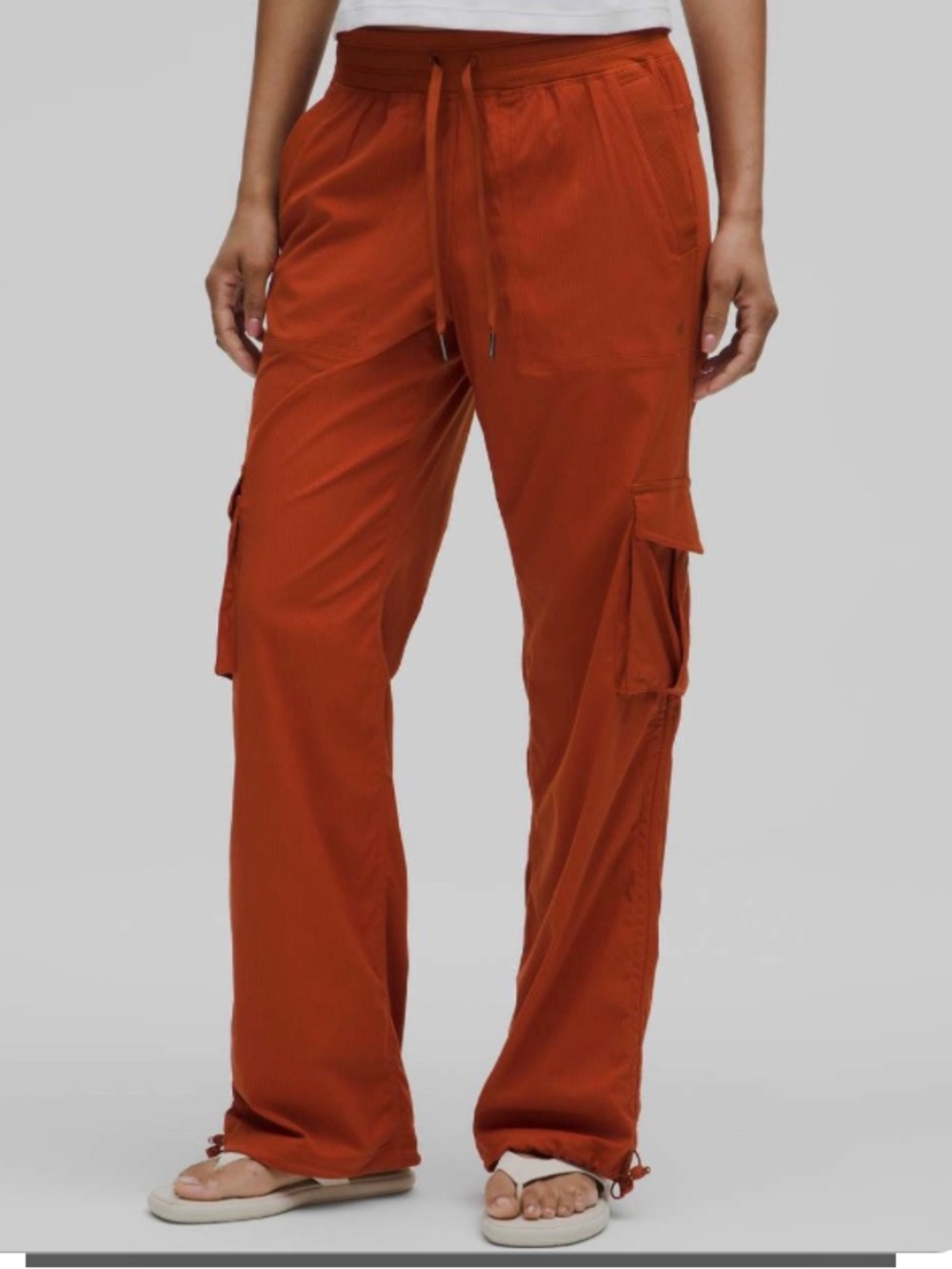 lululemon athletica dance studio relaxed fit mid rise cargo pants autumn rust S